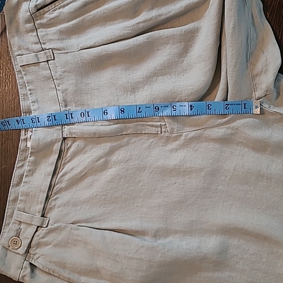 Madewell Harlow Tan Wide Leg Pleated Pants 100% Linen Wmns Petite 16 Boho Casual - Picture 8 of 13